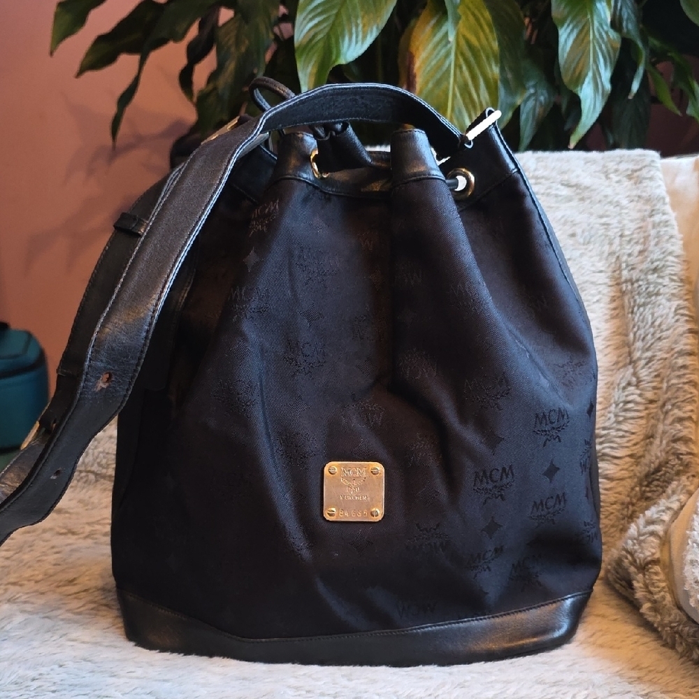 MCM Dark Leather Shoulder Bag
